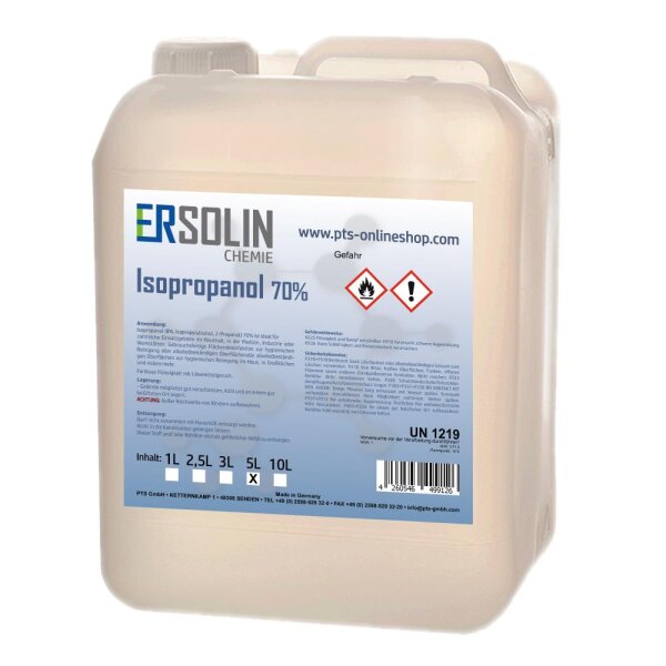 Isopropanol 70% 5L sehr ergiebig IPA Entfetter Reiniger auch in 1L 2.5L 3L 10L