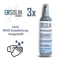 Ersolin Hände-Desinfektionsmittel | nach WHO Empfehlung 3x 250ml