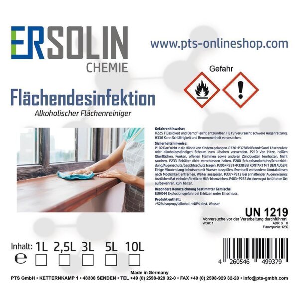 Ersolin Flächendesinfektion | Alkoholischer Flächenreiniger | Desinfektionsmittel