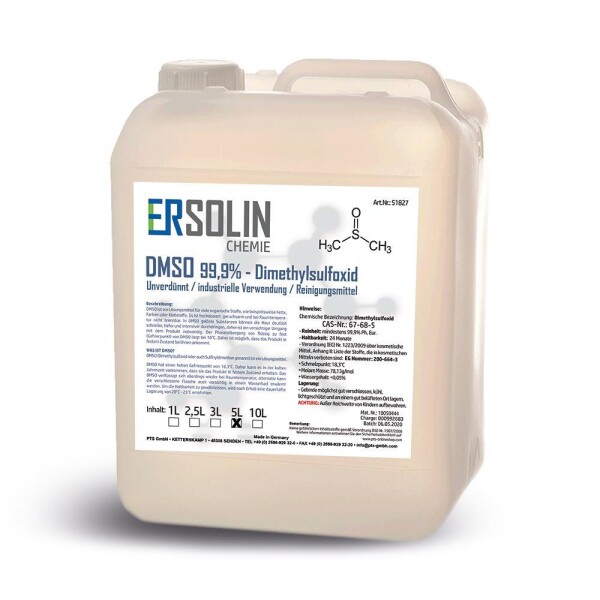 DMSO 99,9% - Dimethylsulfoxid | Unverdünnt l  5L Kunststoffkanister