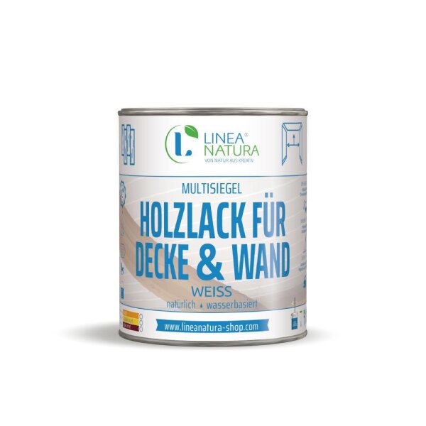 Multisiegel Holzlack für Decke und Wand 1 Liter - weiß