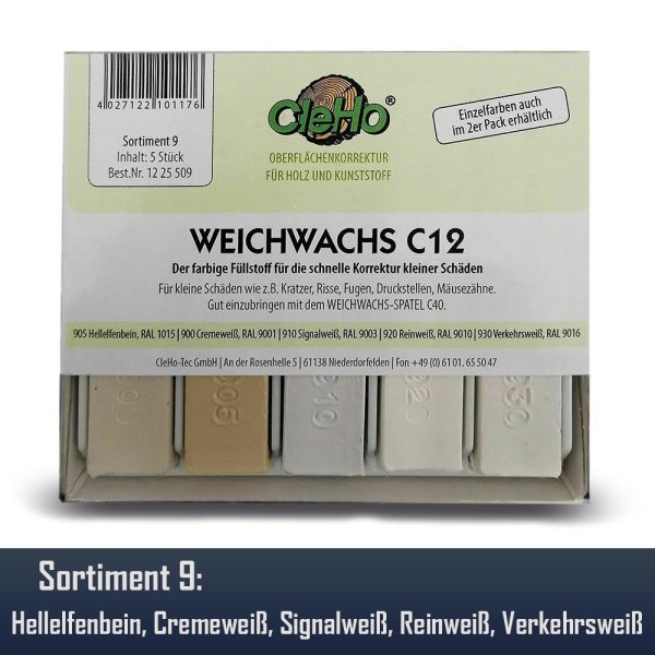 Cleho Weichwachs C12 - 5er Pack Sortiment 9