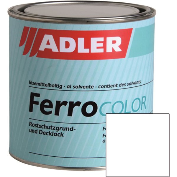 Adler FerroColor Rostschutz-, Grund- und Decklack W10 Weiß, tönbar 2,5L