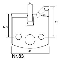 2x Profilmesser 40mm Standard SP-Stahl Nr. 83