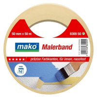 mako PREMIUM Maler Krepp-Abdeckband 80°C 50mm/50 m