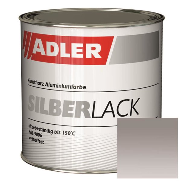 ADLER Silberlack | Metalleffektlack | Wetterfest 750ml - ca. RAL9006