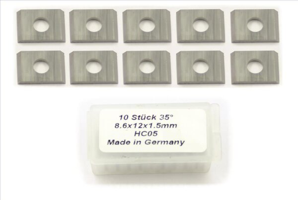 10 Stück Wendeschneidplatten HW/HM 8,6x12x1,5mm Z2