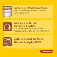 Adler Kupferlack | Effektlack | Speziallack |Rostschutz | Kupfer | Lack 750ml