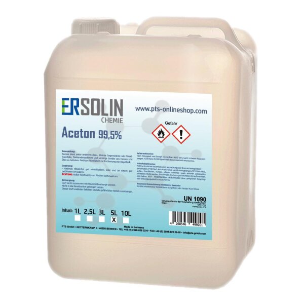 Aceton 99,5% 5 L Reiniger Entfetter Lösemittel Lackentferner sehr ergiebig