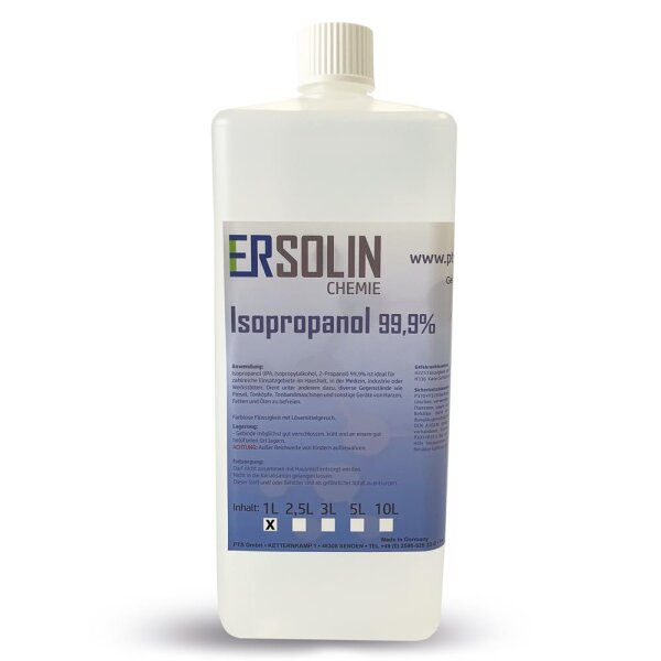 Isopropanol 99,9% 1L Ergiebig IPA Entfetter Reiniger auch in 2.5L 3L 5L 10L