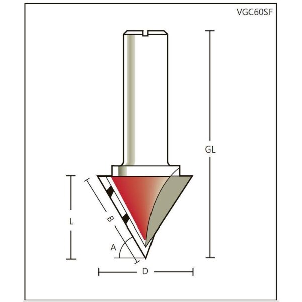 V-Nutfräser/Schriftenfräser HW Z=1